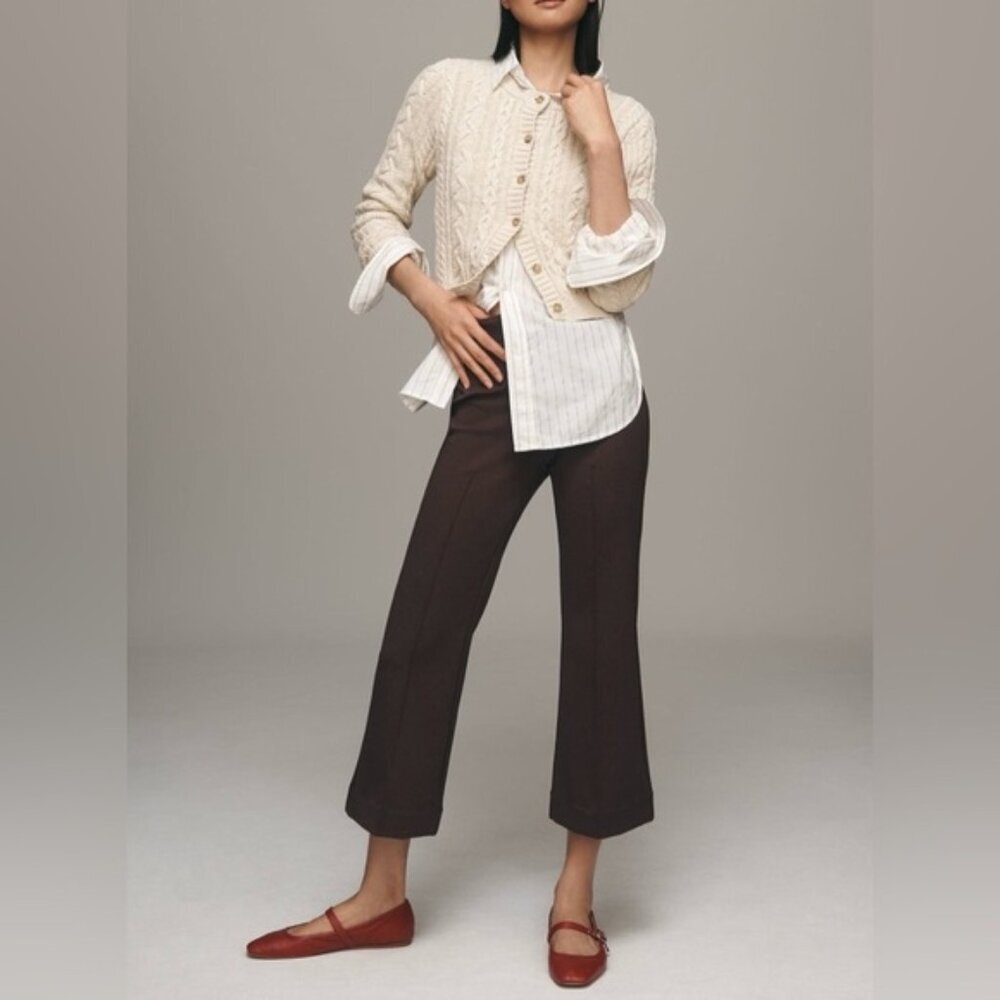 NWT Size XS Tall -The Margot Kick-Flare Pull on Pants by Maeve: Textured Edition